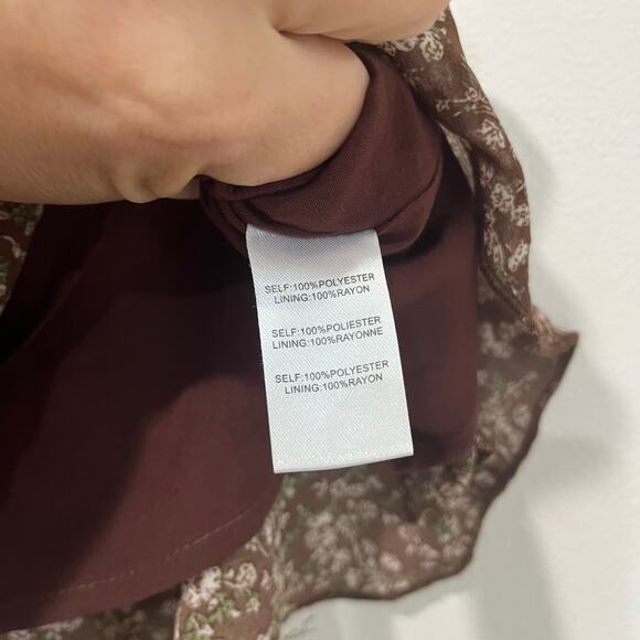 Altar’d State Brown Floral Ruffle Mini Skirt XS NWT Boho Cottagecore - Picture 7 of 7
